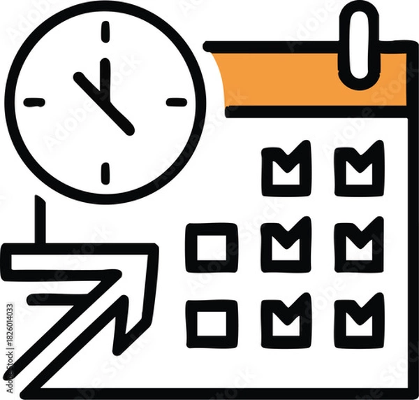 Obraz Abstract geometric shapes with bold colors and text elements