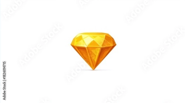 Fototapeta Golden diamond illustration on white background, perfect for design and concepts