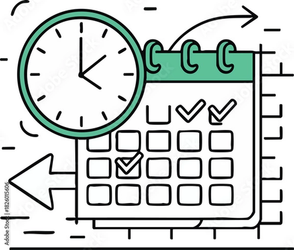 Fototapeta Abstract geometric composition with vibrant color accents