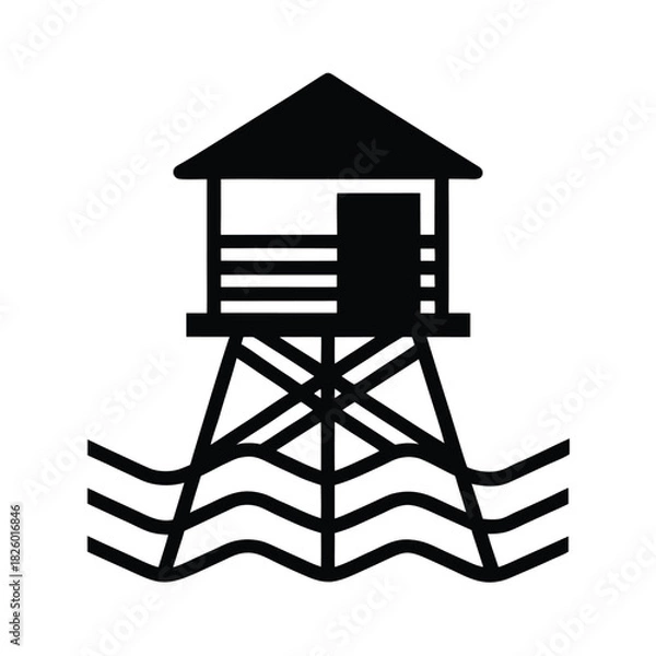 Obraz Lifeguard Tower Beach Safety Icon