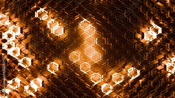 Obraz Golden Seamless Geometric Hexagon Pattern