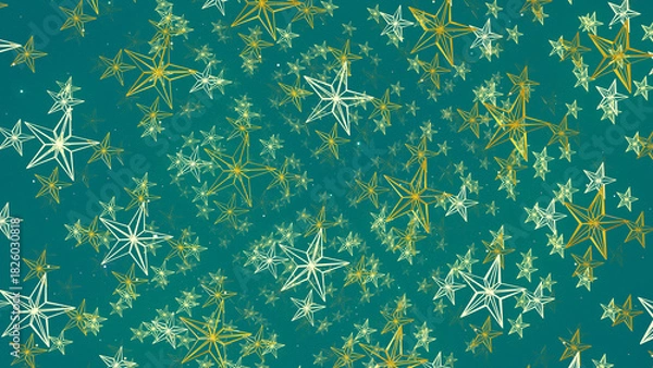 Obraz Golden Starlight On A Blue Background