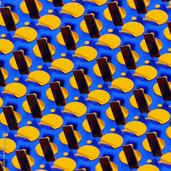 Obraz Smartphone Retro Seamless Pattern