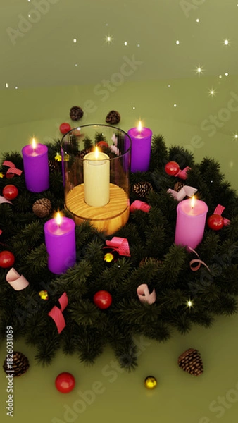 Obraz Advent Wreath Candle Holder