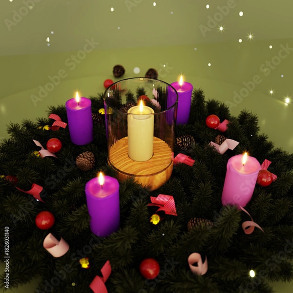 Obraz Advent Wreath Candle Holder