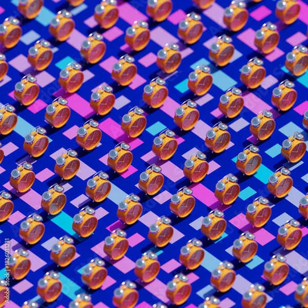 Obraz Alarm Clock Seamless Pattern