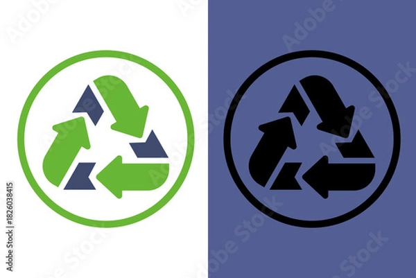 Fototapeta Circular Recycle Icon – Eco Recycling and Waste Management Symbol