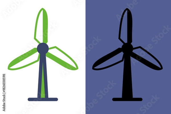 Fototapeta Wind Turbine Icon Renewable Energy and Sustainable Power