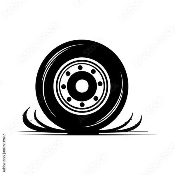 Fototapeta Silhouette of a man standing on a mountain with sunrise, inspiring adventure and exploration in nature's beauty