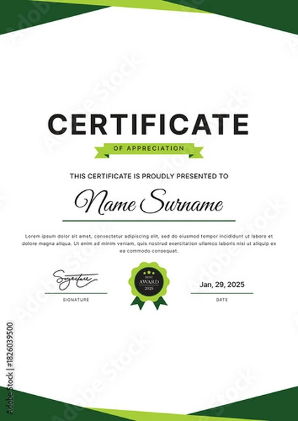 Obraz Certificate Template Design