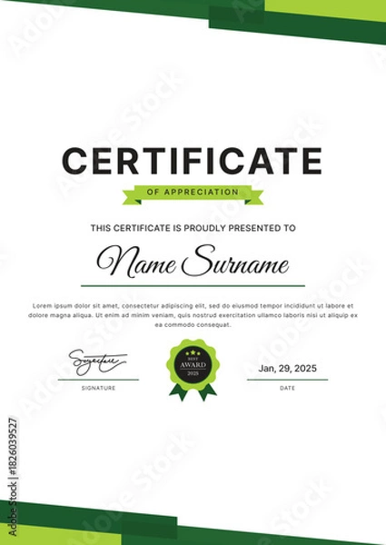 Obraz Certificate Template Design