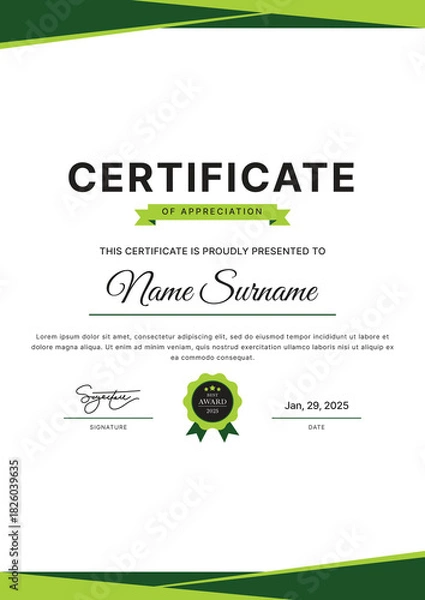 Obraz Certificate Template Design