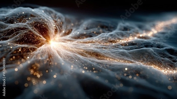 Obraz Abstract Cosmic Energy Burst - A Visual Symphony of Light and Form.