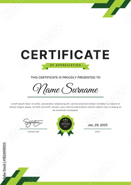 Obraz Certificate Template Design