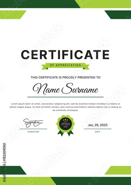 Obraz Certificate Template Design