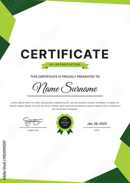 Obraz Certificate Template Design