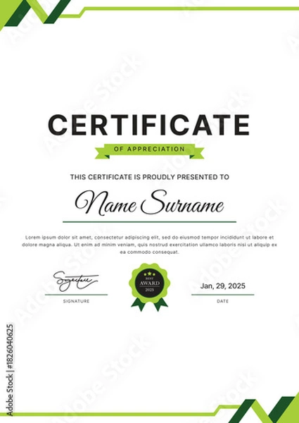 Obraz Certificate Template Design