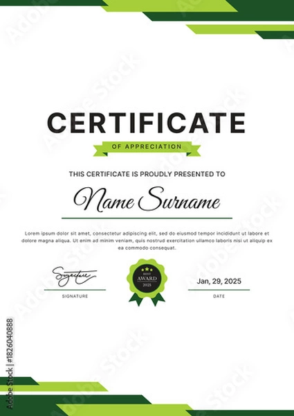 Obraz Certificate Template Design