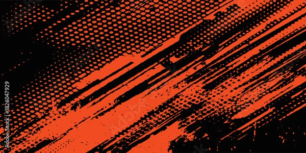 Obraz Tire tracks, motorcycle or car wheel tread marks, grunge vector. Road rally bike or motocross tire tracks.