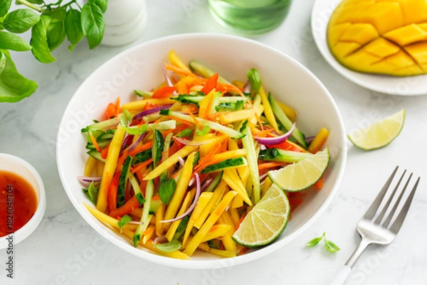 Obraz delicious vegan mango salad