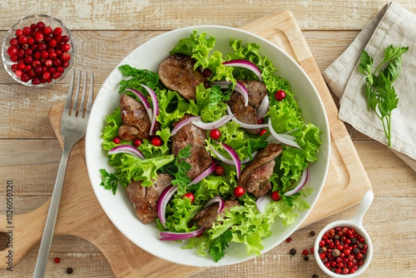 Obraz roasted chicken liver salad