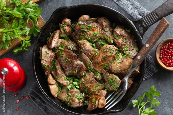 Obraz spicy roasted chicken liver