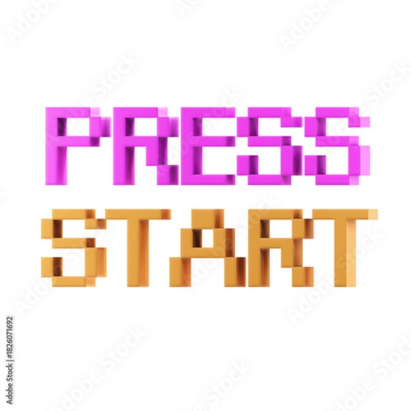 Obraz press start 3d illustration