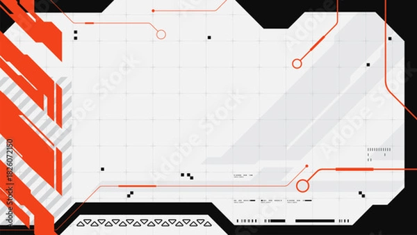 Fototapeta Abstract retro futuristic and sci-fi background with cyberpunk style design