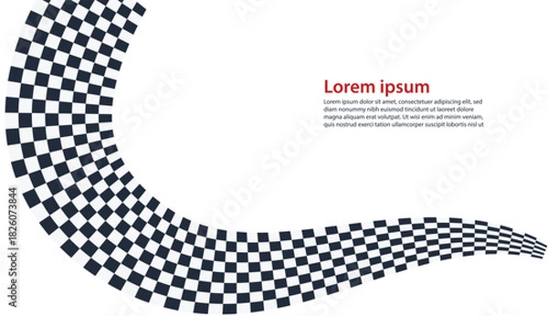 Fototapeta Curved Checkered Racing Background Vector Design