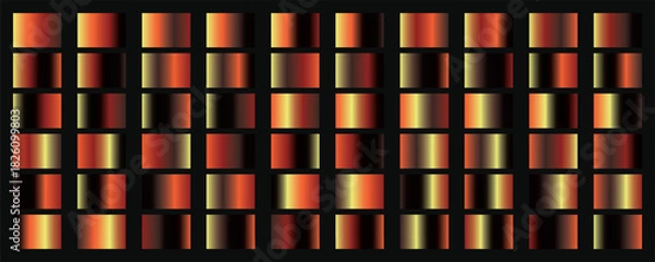 Fototapeta Gradient Swatches Orange Golden Squares Key Visuals Background Use, offering a spectrum of warm hues suitable for design projects and creative applications 169 characters