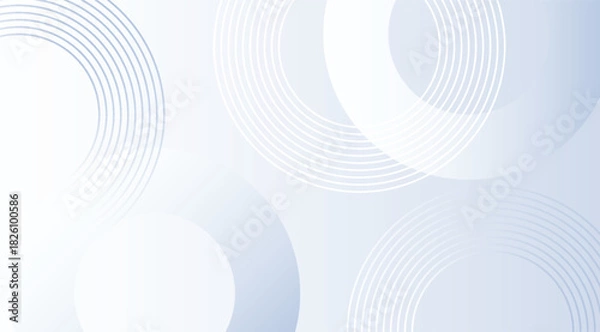 Fototapeta Abstract Circles, White and Gray, Geometric Shapes, Lines, Modern Design for Wallpapers and Backgrounds, Simple Presentations, 163 characters