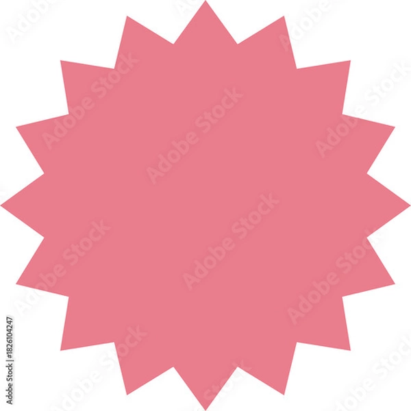 Obraz Pink Starburst Shape With Many Points Isolated On White Background Graphic Design Element