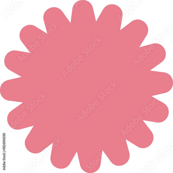 Obraz Pink starburst shape with radiating points on a transparent background symbolizing a burst of energy or a rating star icon in graphic design