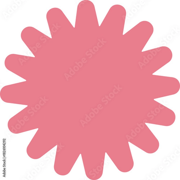 Obraz Pink starburst shape on transparent background isolated simple graphic element abstract decorative icon