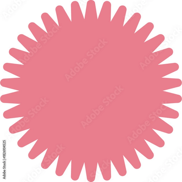 Obraz Pink Starburst Shape With Many Jagged Points Against A Transparent Background With No Objects Or People Present A Simple Graphic Design Element