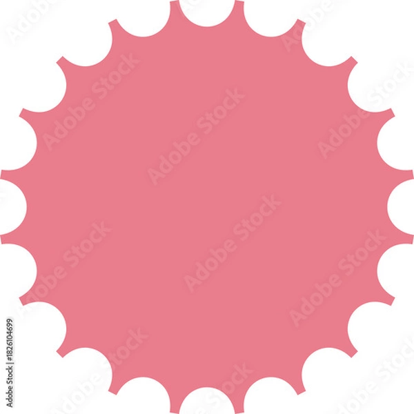 Obraz Pink Circular Starburst Shape Emblem Badge Graphic Element Isolated on Transparent Background