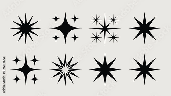 Obraz Starburst and Sparkle Icon Set Illustration