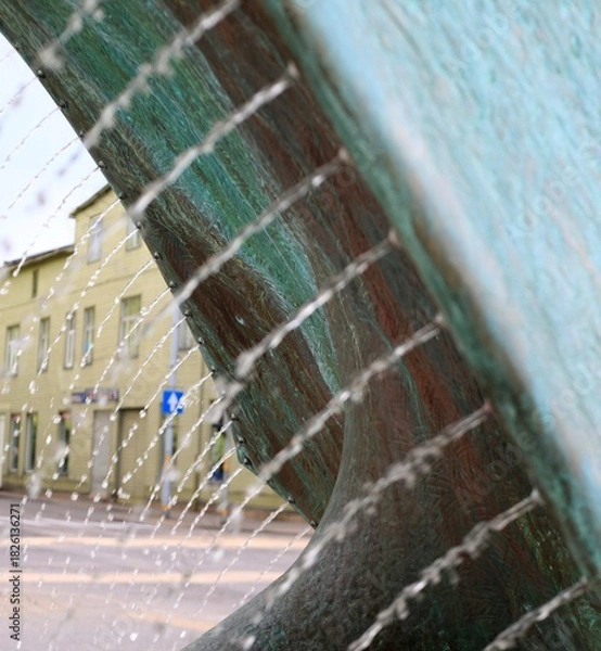 Fototapeta Waterfall element in the city.