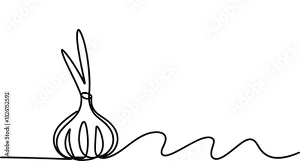 Fototapeta Garlic continuous line drawing Vector