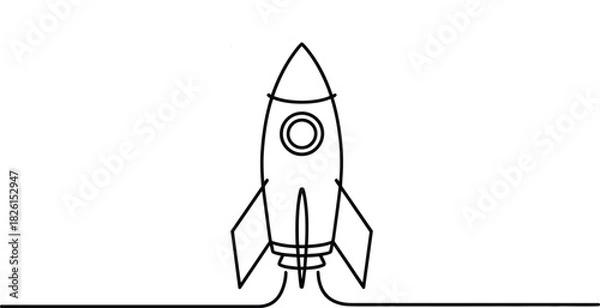 Fototapeta Rocket launch outline Vector
