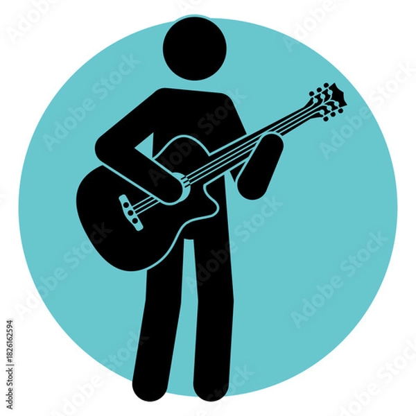 Obraz guitariste silhouette picto 6