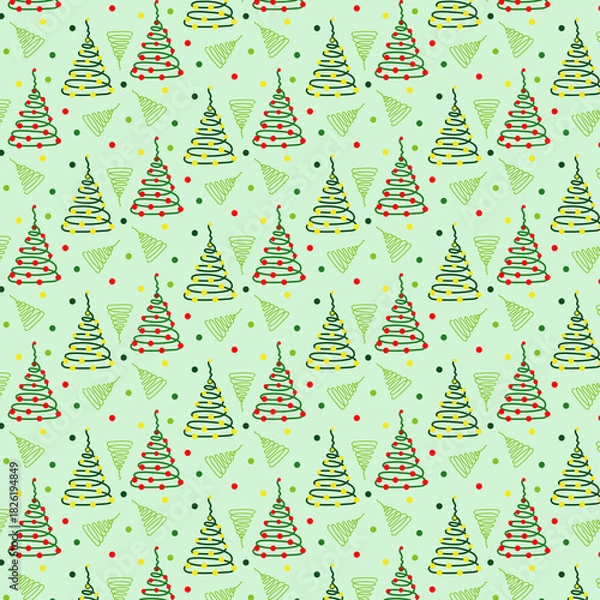 Fototapeta seamless pattern with christmas trees