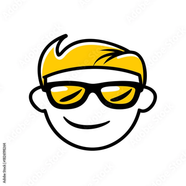 Fototapeta a flat gradient outline icon of kids sunglasses for web and graphic design