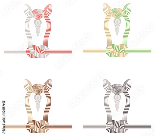 Obraz 午年　馬をモチーフにした水引き