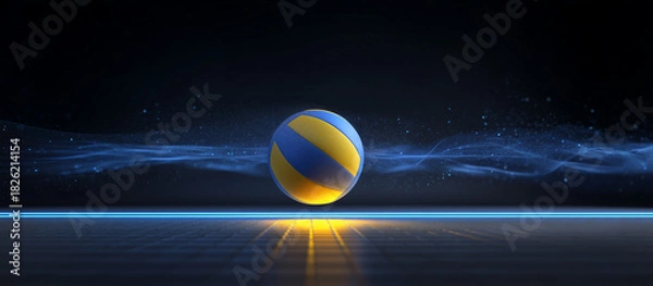 Fototapeta volleyball ball jumps from digital platform