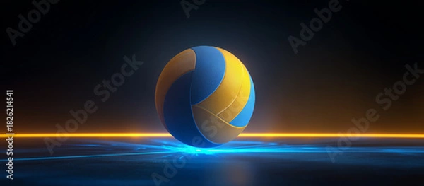 Obraz volleyball ball jumps from digital platform