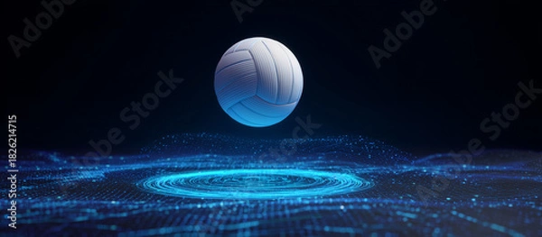 Obraz volleyball ball jumps from digital platform