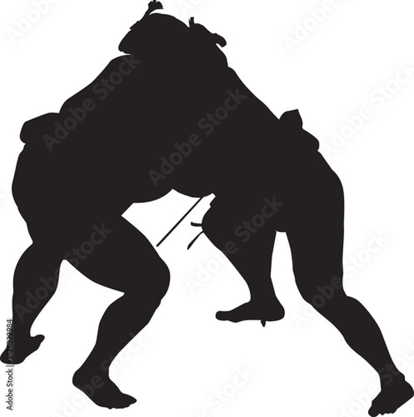 Obraz 日本古来の武道である大相撲のシルエット