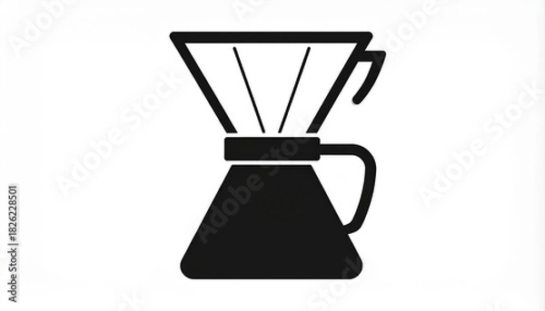 Fototapeta Minimalist Coffee Dripper Silhouette Icon