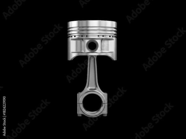 Fototapeta Automotive piston and connecting rod isolated on transparent background